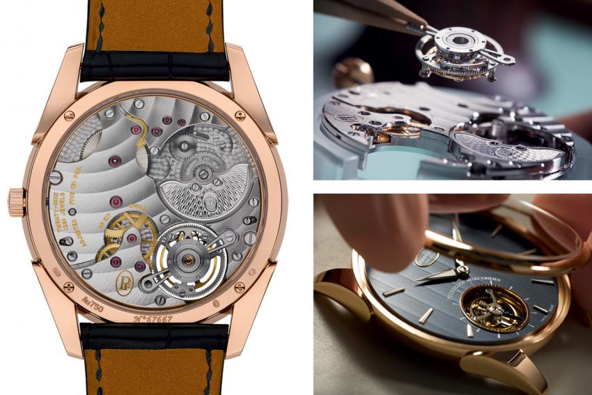 The beautifully decorated PF517 movement and a couple of making-of pictures. 
