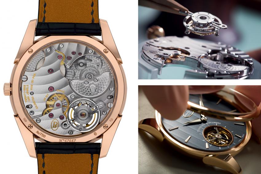 The beautifully decorated PF517 movement and a couple of making-of pictures. 