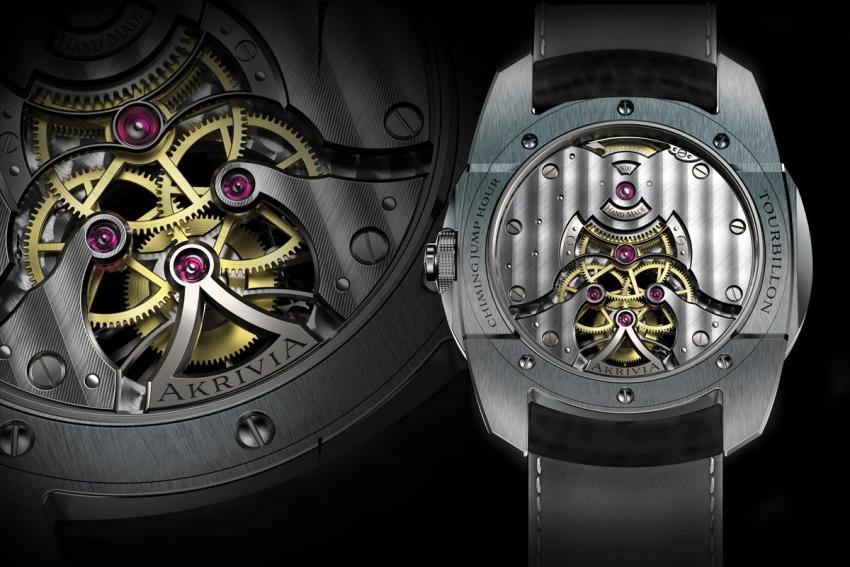 The back of the AkriviA Tourbillon Chiming Jump Hour 