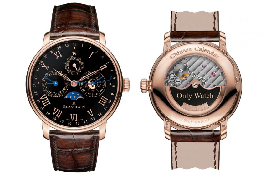 The front and the back of the Blancpain Traditional Chinese Calendar