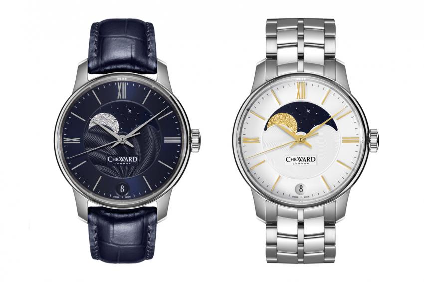 The 40 mm C9 Moonphase comes in two colours, white and gold, or midnight blue and silver.