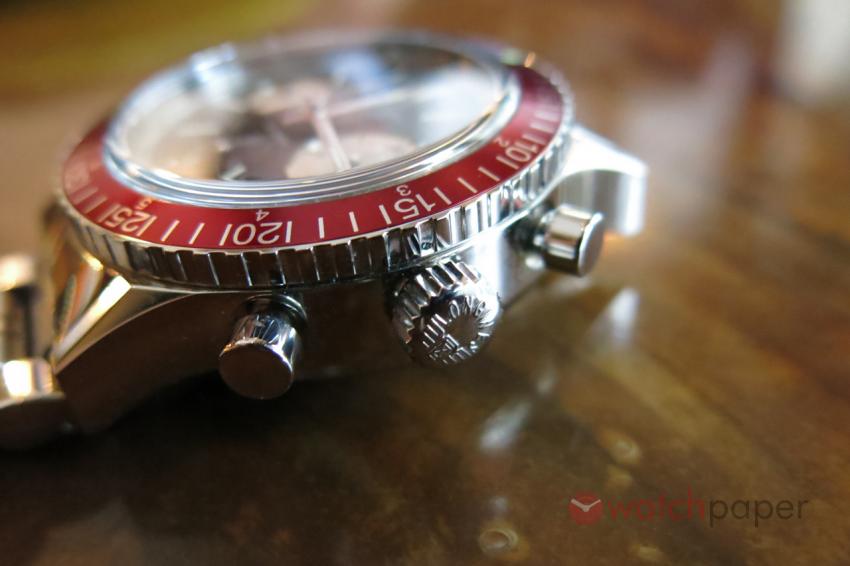 A profile view of Longines Heritage Diver 1967 (L2.808.4.52.6)