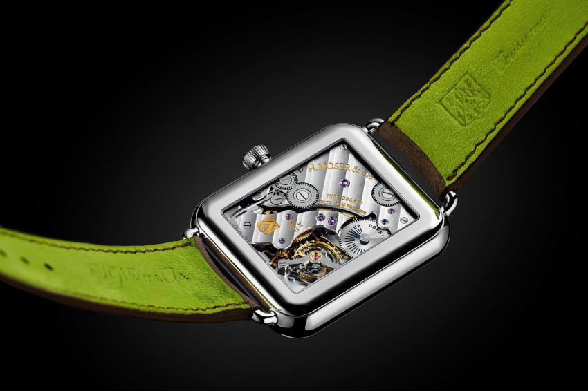 The back of the H. Moser & Cie Swiss Alp Watch