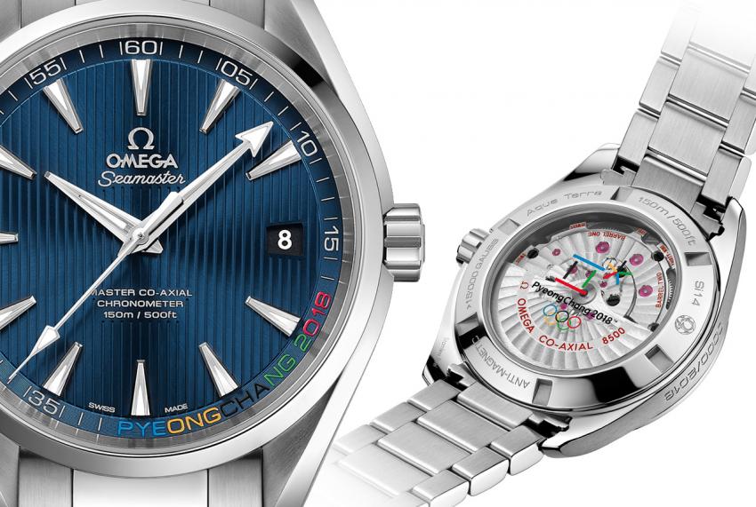 A closer look at the distinctive features of the Omega Seamaster Aqua Terra PyeongChang 2018