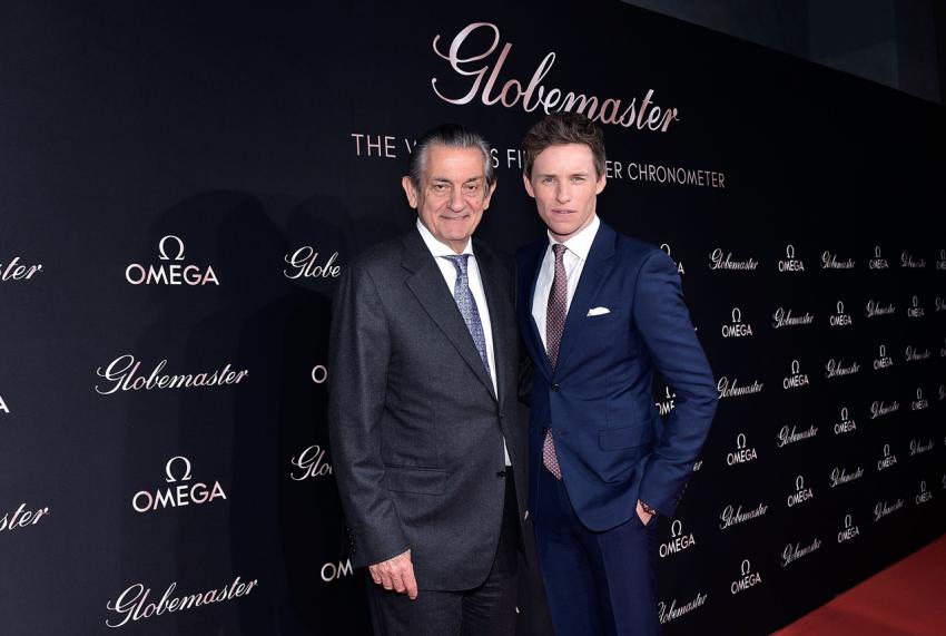 Stephen Urquhart, president of OMEGA and Eddie Redmayne