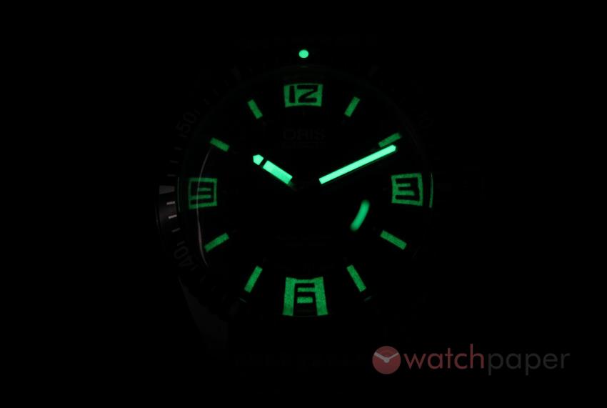 Lume shot of the Oris Sixty-Five