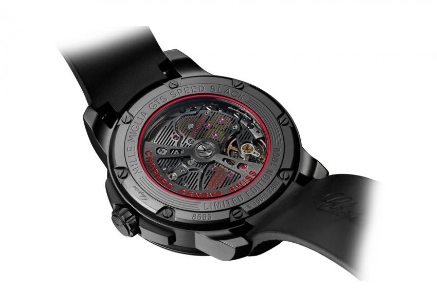 The back of the Chopard Mille Miglia GTS Automatic Speed black 