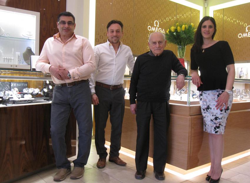 The people behind Bijouterie Dominic, from left to right: Michael Fiorilli, Marco Cantiani, Vittorio Cantiani, and Francine Funaro 