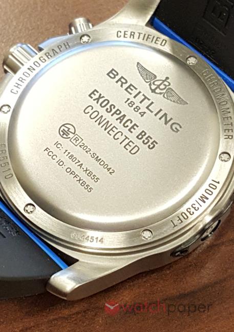 The back of the breitling Exospace B55