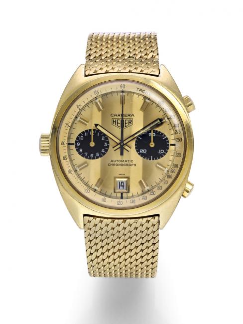 18k gold Heuer Carrera Calibre 12 Manufacture — “the racing car driver’s watch”