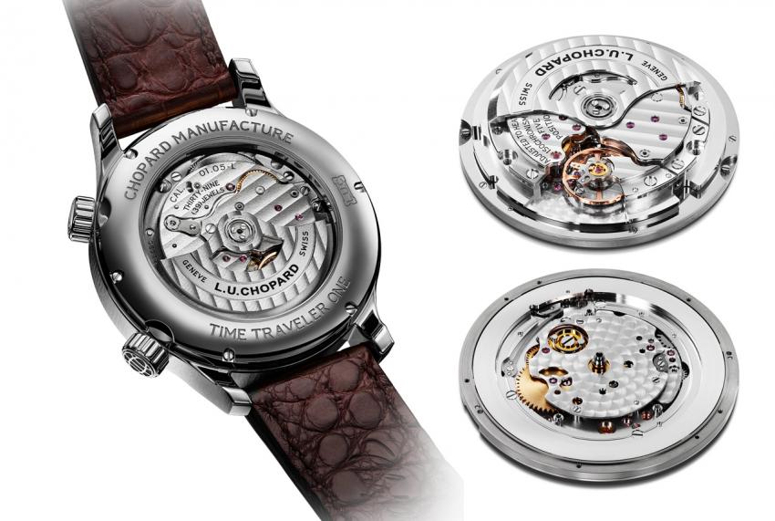 The Chopard L.U.C Time Traveler One is powered by the Calibre 01.05-L, with 60-hours of power reserve.