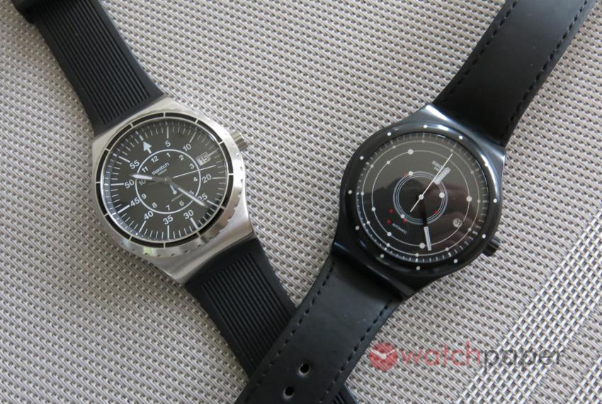 The new Swatch Sistem51 Irony and the first generation Sistem51.