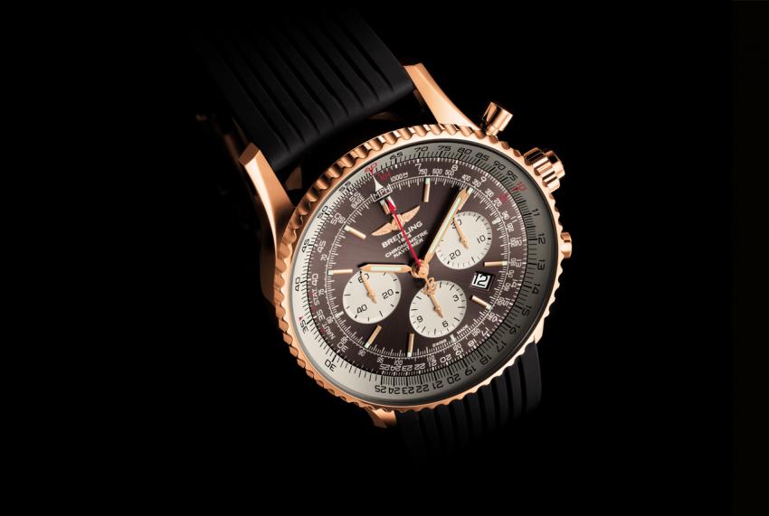 Breitling Navitimer Rattrapante gold, powered by the new Caliber B03