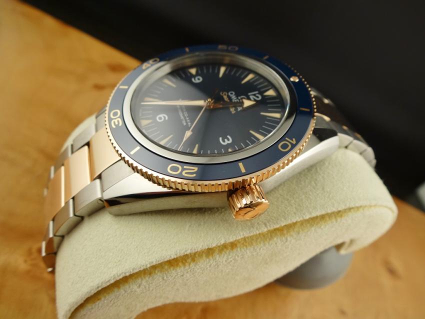 Omega Seamaster 300 Master Co-Axial 41mm Two Tone Titanium / Sedna Gold Blue Dial