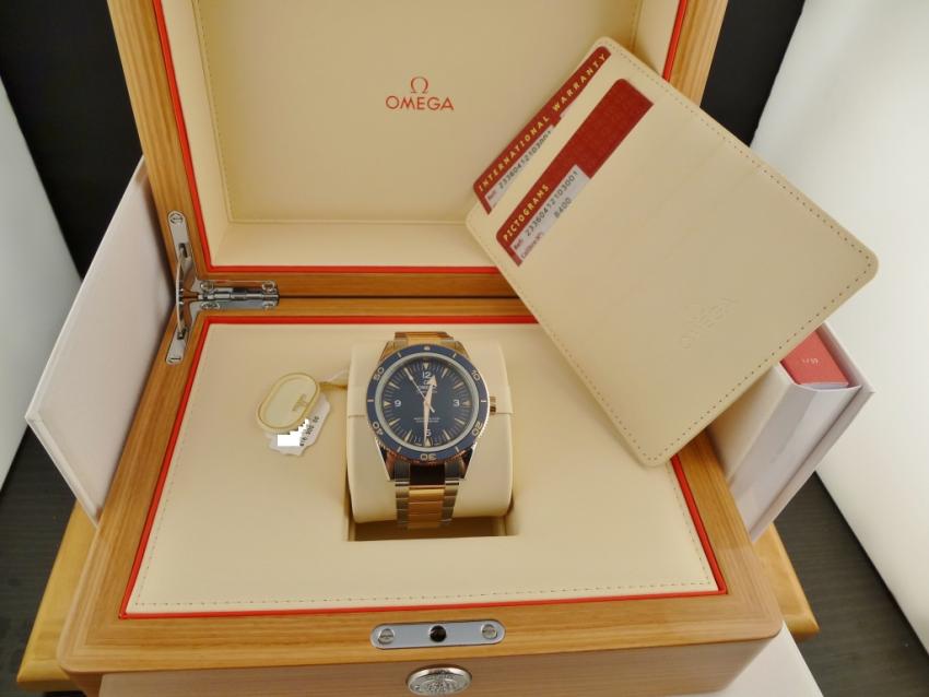 Omega Seamaster 300 Master Co-Axial 41mm Two Tone Titanium / Sedna Gold Blue Dial