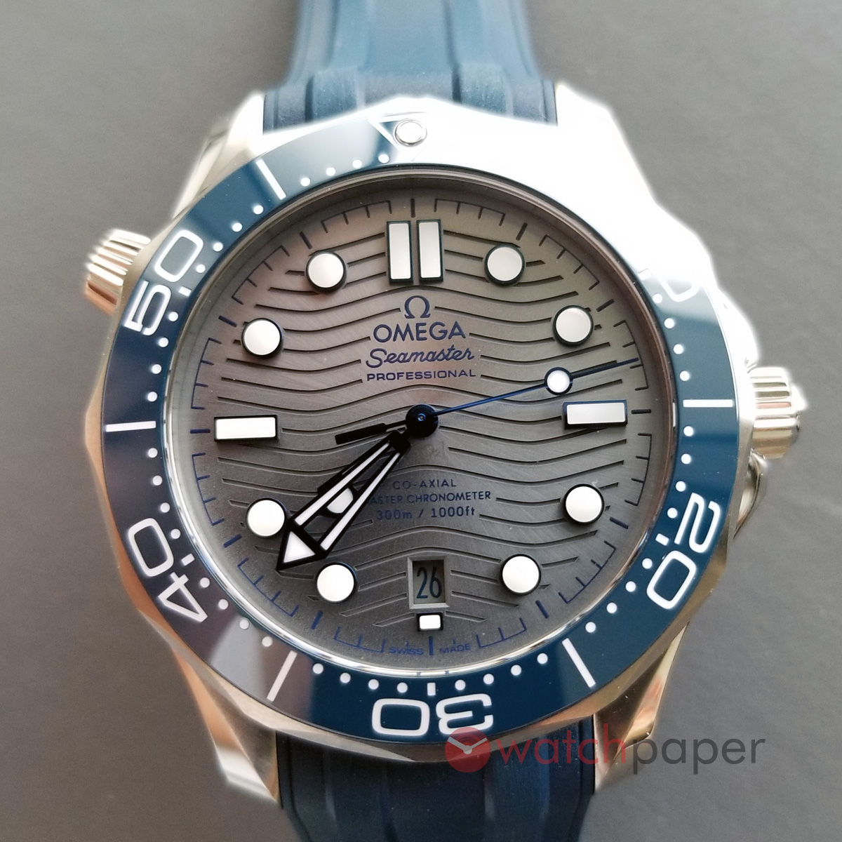 omega seamaster 300m grey dial