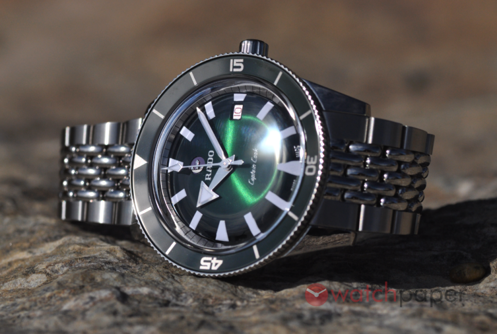 rado captain cook on wrist